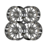 1 X ARKON OFF-ROAD Roosevelt 24X14 8x6.5 0 Hub -81 Offset Chrome Wheel Rim