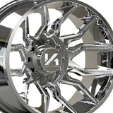 1 X ARKON OFF-ROAD Roosevelt 24X14 8x6.5 0 Hub -81 Offset Chrome Wheel Rim