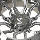 1 X ARKON OFF-ROAD Roosevelt 24X14 8x6.5 0 Hub -81 Offset Chrome Wheel Rim