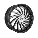 1 X Azara AZA-508 Gloss Black & Machined 22X8.5 5x112/5x114.3 74.1 Hub 38 Offset Black Wheel Rim
