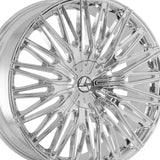 1 X Azara AZA-522 Nano Chrome 22X9.5 5x115/5x120 74.1 Hub 15 Offset Chrome Wheel Rim