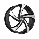 1 X Azara AZA-524 Gloss Black & Machined 22X8.5 5x112/5x114.3 74.1 Hub 38 Offset Black Wheel Rim