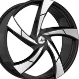 1 X Azara AZA-524 Gloss Black & Machined 22X8.5 5x112/5x114.3 74.1 Hub 38 Offset Black Wheel Rim
