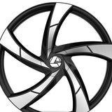 1 X Azara AZA-524 Gloss Black & Machined 22X8.5 5x112/5x114.3 74.1 Hub 38 Offset Black Wheel Rim