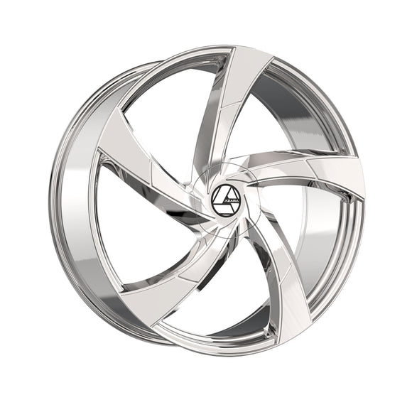 1 X Azara AZA-524 Nano Chrome 22X8.5 5x114.3/5x120 74.1 Hub 38 Offset Chrome Wheel Rim