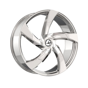 1 X Azara AZA-524 Nano Chrome 22X9.5 5x115/5x120 74.1 Hub 15 Offset Chrome Wheel Rim