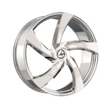1 X Azara AZA-524 Nano Chrome 22X9.5 5x115/5x120 74.1 Hub 15 Offset Chrome Wheel Rim