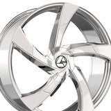 1 X Azara AZA-524 Nano Chrome 22X9.5 5x115/5x120 74.1 Hub 15 Offset Chrome Wheel Rim
