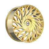 1 X Azara AZA-525 Nano Gold 24X9 Blank 78.1 Hub 15 Offset Gold Wheel Rim