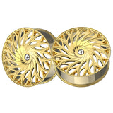 1 X Azara AZA-525 Nano Gold 24X9 5x115/5x120 78.1 Hub 32 Offset Gold Wheel Rim