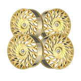 1 X Azara AZA-525 Nano Gold 24X9 Blank 78.1 Hub 15 Offset Gold Wheel Rim