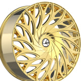 1 X Azara AZA-525 Nano Gold 24X9 5x115/5x120 78.1 Hub 15 Offset Gold Wheel Rim