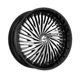 1 X Azara AZA-526 Gloss Black & Machined 22X9.5 Blank 78.1 Hub 15 Offset Black Wheel Rim