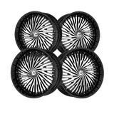 1 X Azara AZA-526 Gloss Black & Machined 22X9.5 Blank 78.1 Hub 15 Offset Black Wheel Rim