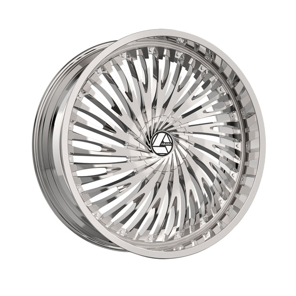 1 X Azara AZA-526 Nano Chrome 24X9 5x115/5x120 78.1 Hub 15 Offset Chrome Wheel Rim