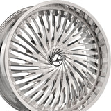 1 X Azara AZA-526 Nano Chrome 22X8.5 5x112/5x114.3 74.1 Hub 38 Offset Chrome Wheel Rim
