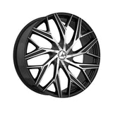 1 X Azara AZA-527 Gloss Black & Machined 22X8.5 5x114.3/5x120 74.1 Hub 38 Offset Black Wheel Rim