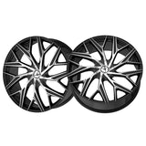 1 X Azara AZA-527 Gloss Black & Machined 22X8.5 5x114.3/5x120 74.1 Hub 38 Offset Black Wheel Rim