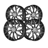 1 X Azara AZA-527 Gloss Black & Machined 22X9.5 5x115/5x120 74.1 Hub 15 Offset Black Wheel Rim