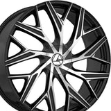 1 X Azara AZA-527 Gloss Black & Machined 22X8.5 5x114.3/5x120 74.1 Hub 38 Offset Black Wheel Rim