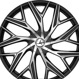 1 X Azara AZA-527 Gloss Black & Machined 22X9.5 5x115/5x120 74.1 Hub 15 Offset Black Wheel Rim