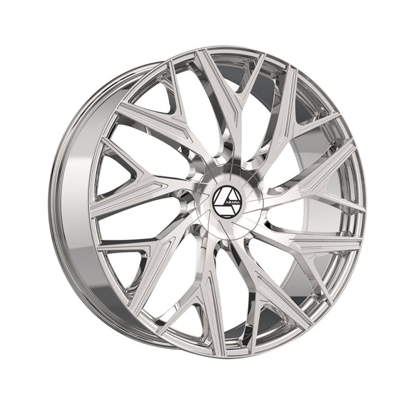 1 X Azara AZA-527 Nano Chrome 22X8.5 5x112/5x114.3 74.1 Hub 38 Offset Chrome Wheel Rim