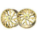 1 X Azara AZA-527 Nano Gold 20X8.5 5x112/5x114.3 74.1 Hub 35 Offset Gold Wheel Rim