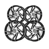 1 X Azara AZA-529 Gloss Black & Machined 22X8.5 5x112/5x114.3 74.1 Hub 38 Offset Black Wheel Rim