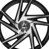 1 X Azara AZA-529 Gloss Black & Machined 22X9.5 Blank 78.1 Hub 15 Offset Black Wheel Rim