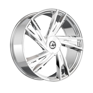 1 X Azara AZA-529 Nano Chrome 22X9.5 5x115/5x120 74.1 Hub 15 Offset Chrome Wheel Rim