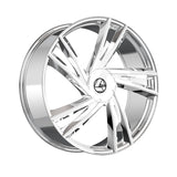 1 X Azara AZA-529 Nano Chrome 22X9.5 5x115/5x120 74.1 Hub 15 Offset Chrome Wheel Rim