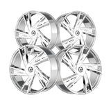 1 X Azara AZA-529 Nano Chrome 22X9.5 5x115/5x120 74.1 Hub 15 Offset Chrome Wheel Rim