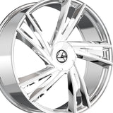 1 X Azara AZA-529 Nano Chrome 22X9.5 5x115/5x120 74.1 Hub 15 Offset Chrome Wheel Rim