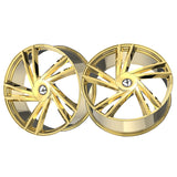 1 X Azara AZA-529 Nano Gold 22X8.5 5x112/5x114.3 74.1 Hub 38 Offset Gold Wheel Rim