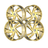 1 X Azara AZA-529 Nano Gold 22X8.5 5x114.3/5x120 74.1 Hub 38 Offset Gold Wheel Rim