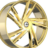 1 X Azara AZA-529 Nano Gold 22X8.5 5x114.3/5x120 74.1 Hub 38 Offset Gold Wheel Rim