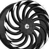 1 X Azara AZA-534 Gloss Black & Machined 28X9.5 Blank 78.1 Hub 15 Offset Black Wheel Rim