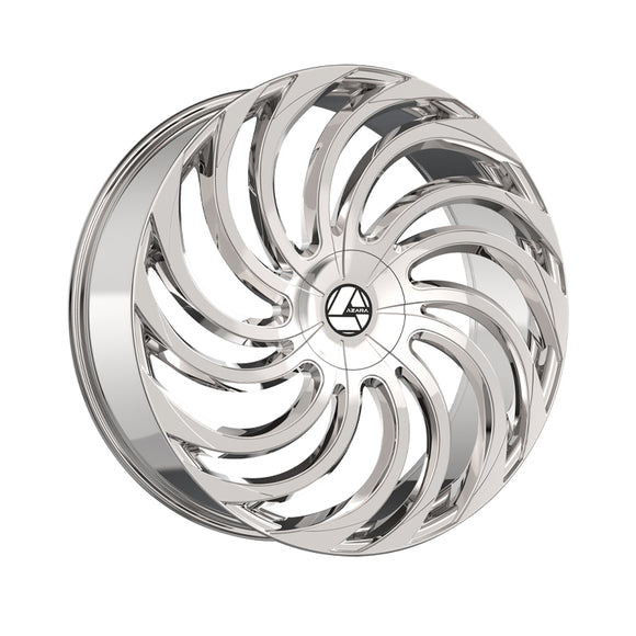 1 X Azara AZA-534 Nano Chrome 24X9 5x115/5x120 78.1 Hub 32 Offset Chrome Wheel Rim