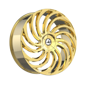 1 X Azara AZA-534 Nano Gold 24X9 5x115/5x120 78.1 Hub 15 Offset Gold Wheel Rim