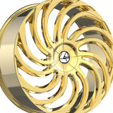 1 X Azara AZA-534 Nano Gold 24X9 5x115/5x120 78.1 Hub 15 Offset Gold Wheel Rim
