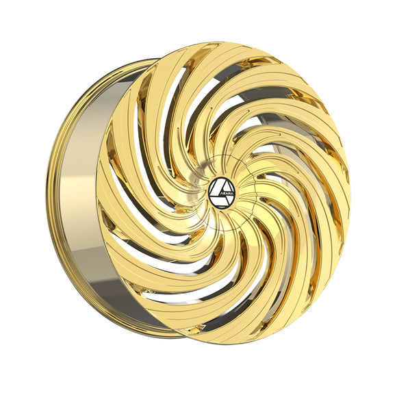 1 X Azara AZA-535 Nano Gold 24X9 5x115/5x120 78.1 Hub 15 Offset Gold Wheel Rim