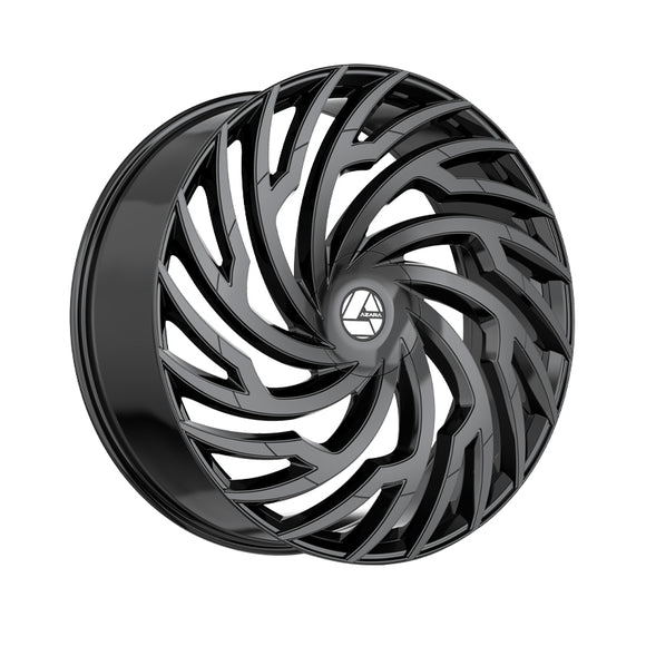 1 X Azara AZA-536 Gloss Black 26X9.5 6x135/6x139.7 87.1 Hub 22 Offset Black Wheel Rim