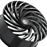 1 X Azara AZA-536 Gloss Black & Machined 30X9.5 6x135/6x139.7 87.1 Hub 22 Offset Black Wheel Rim