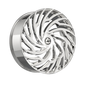 1 X Azara AZA-536 Nano Chrome 24X9 5x115/5x120 78.1 Hub 32 Offset Chrome Wheel Rim