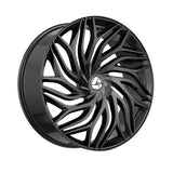 1 X Azara AZA-537 Gloss Black 24X9 5x115/5x120 78.1 Hub 15 Offset Black Wheel Rim