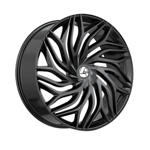 1 X Azara AZA-537 Gloss Black 30X9.5 Blank 78.1 Hub 15 Offset Black Wheel Rim