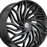 1 X Azara AZA-537 Gloss Black 24X9 5x115/5x120 78.1 Hub 15 Offset Black Wheel Rim
