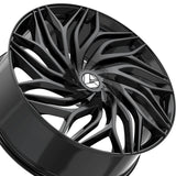 1 X Azara AZA-537 Gloss Black 24X9 5x115/5x120 78.1 Hub 15 Offset Black Wheel Rim
