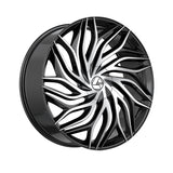1 X Azara AZA-537 Gloss Black & Machined 22X9.5 5x115/5x120 74.1 Hub 15 Offset Black Wheel Rim