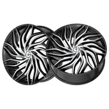 1 X Azara AZA-537 Gloss Black & Machined 22X9.5 5x115/5x120 74.1 Hub 15 Offset Black Wheel Rim